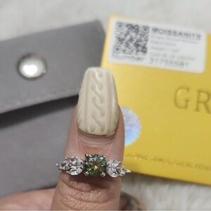Elegant Green Moissanite Ring